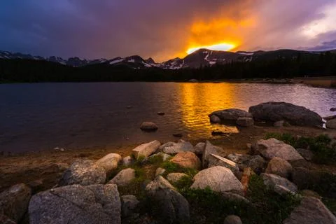 Brainard Lake at Sunset Stock Photos