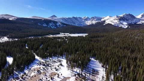 Brainard Lake Winter 07 | Recreation Area | Nederland Colorado | 4K Drone 動画素材 295898435