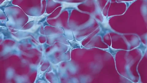 Braincell net. 3d illustration of connected cell forms. Stock Illustration