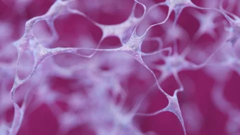 Braincell net. 3d illustration of connected cell forms. Stock Illustration