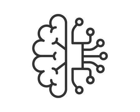 Braincomputer interface icon. Concept for artificial intelligence, machine .. Stockillustratie