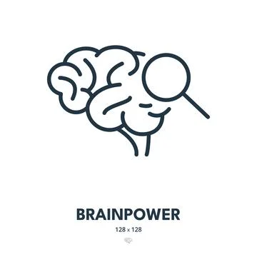 Brainpower Icon. Intelligent, Smart, Brainy. Editable Stroke Stock Illustration