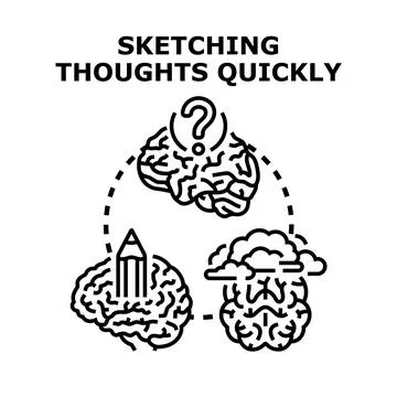 Brains illustrating creative thought process and idea generation Stock Illustration