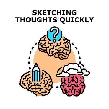 Brains illustrating creative thought process and idea generation Stock Illustration