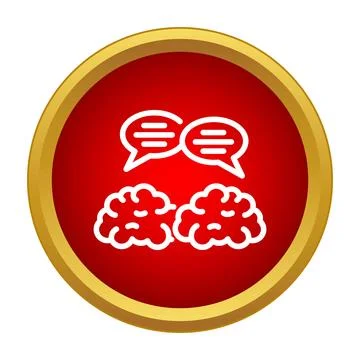 Brains with speech bubbles communicating sharing ideas 库存插图