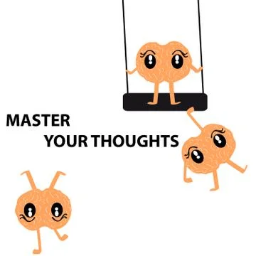 Brains on white background Stock Illustration