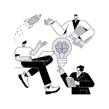 Brainstorm abstract concept vector illustration. Stock Illustration