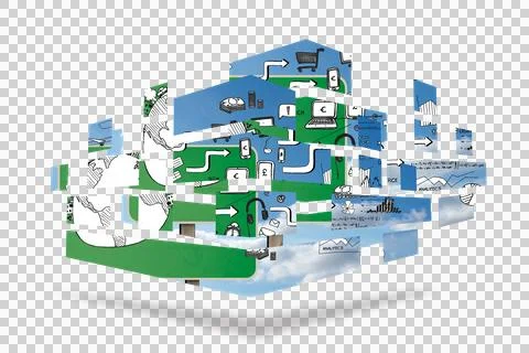 Brainstorm on abstract screen Stock Illustration