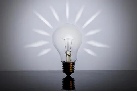 Brainstorm and idea concept with light blub, copy space Stock Photos