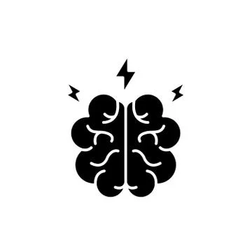 Brainstorm black icon, vector sign on isolated background. Brainstorm concept Stock Illustration