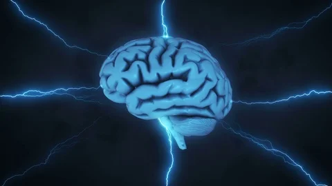 Brainstorm - brain in blue stormy sky Video stock 77145425