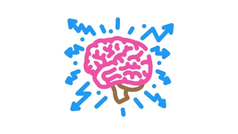 Brainstorm brain color icon animation Stock Footage 327271706