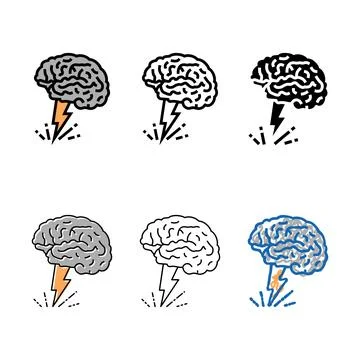 Brainstorm brain color icon vector styles Illustrazione stock