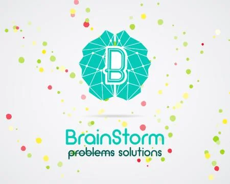 Brainstorm, brain, creation and idea logo template and elements. Solve problems Stock Illustration