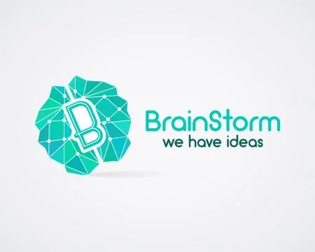 Brainstorm, brain, creation and idea logo template and elements. Solve problems Stock Illustration