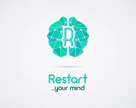 Brainstorm, brain, creation and idea logo template and elements. Restart mind Illustrazione stock