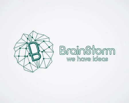 Brainstorm, brain, creation and idea logo template and elements. Solve proble イラスト素材