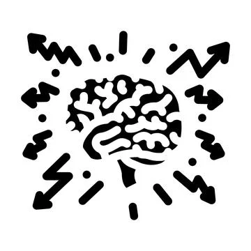 Brainstorm brain glyph icon vector illustration Stock Illustration