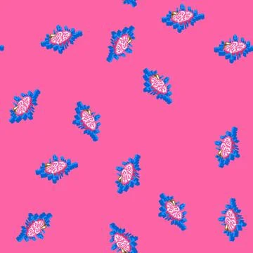Brainstorm brain isometric icon seamless pattern イラスト素材