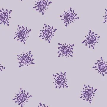 Brainstorm brain line vector seamless pattern Illustrazione stock