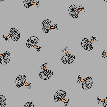 Brainstorm brain vector seamless pattern イラスト素材