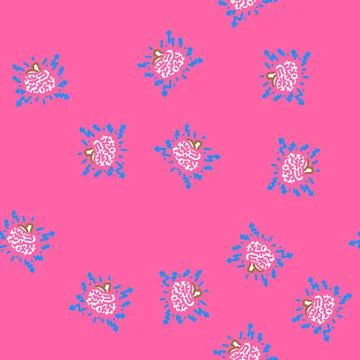Brainstorm brain vector seamless pattern Stock Illustration