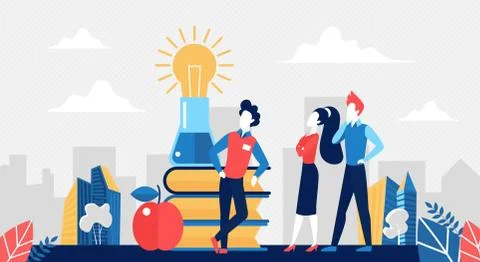 Brainstorm, business concept for teamwork with light bulb Stock Illustration