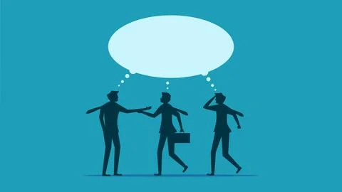 Brainstorm. Businessmen brainstorm with the same thought bubble. vector Stock Illustration