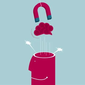 Brainstorm concept design. Isolated on blue background. Stock Illustration