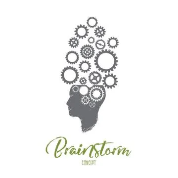 Brainstorm concept. Hand drawn isolated vector. Stock Illustration