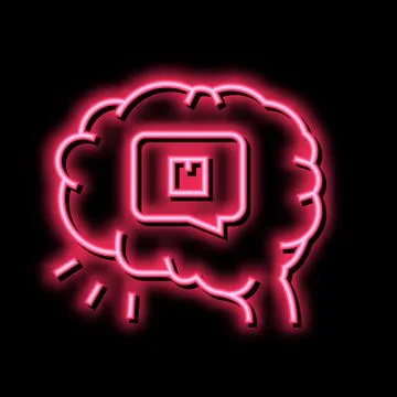Brainstorm design of box neon glow icon illustration 스톡 일러스트