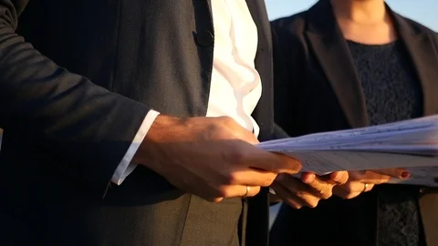 Brainstorm to discuss the project on paper. HD, 1920x1080, slow motion Stock Footage 114601439