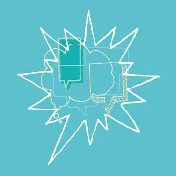 Brainstorm / discussion or chat and speech bubbles Stock Illustration