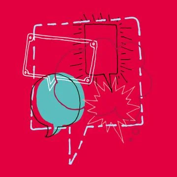 Brainstorm / discussion or chat and speech bubbles Stock Illustration