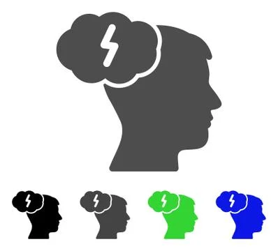 Brainstorm Flat Icon Illustrazione stock