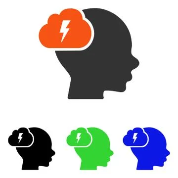 Brainstorm Flat Vector Icon Illustrazione stock