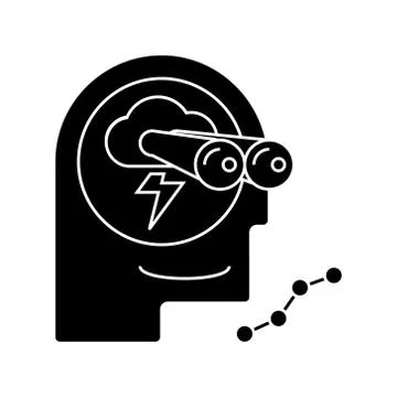 Brainstorm - forecast - vision icon, vector illustration, black sign on isolated Stock Illustration
