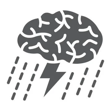 Brainstorm glyph icon, development and business 스톡 일러스트