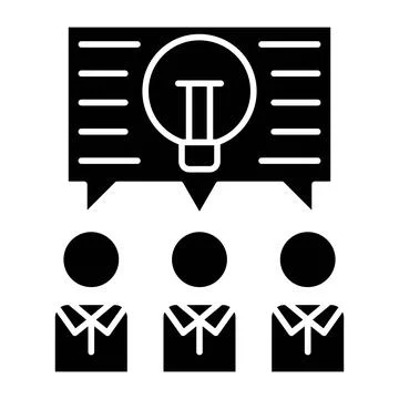 Brainstorm Glyph Icon Stock Illustration