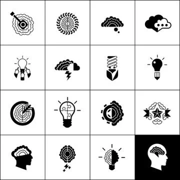 Brainstorm Icons Black Illustrazione stock