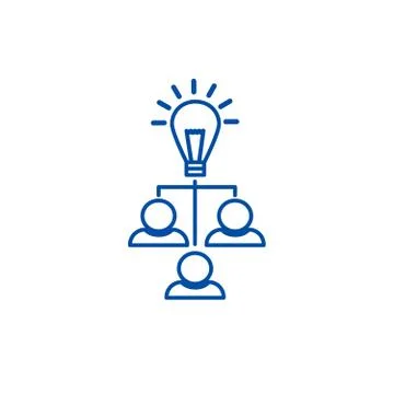 Brainstorm, idea line icon concept. Brainstorm, idea flat vector symbol, sign Stock Illustration
