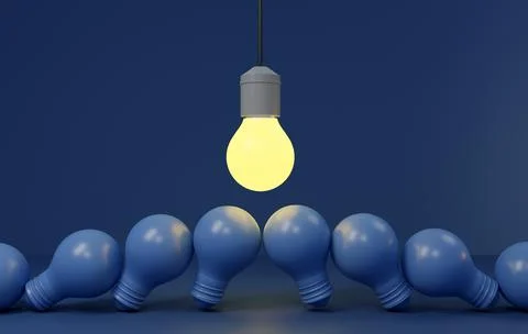 Brainstorm ideas group. Light Bulb Lamp generate think creative innovation .. Stock Illustration