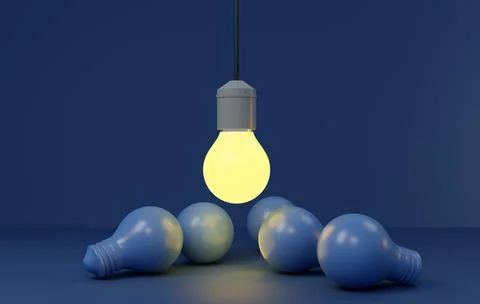 Brainstorm ideas group. Light Bulb Lamp generate think creative innovation .. Stock Illustration