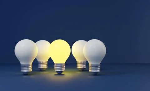 Brainstorm ideas group. Light Bulb Lamp generate think creative innovation .. Stock Illustration