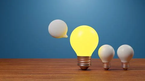 Brainstorm ideas group. Light Bulb Lamp generate think creative innovation .. Stock Illustration
