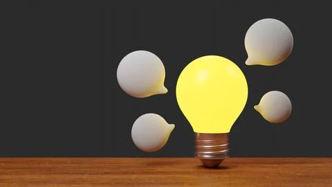 Brainstorm ideas group. Light Bulb Lamp generate think creative innovation .. Stock Illustration