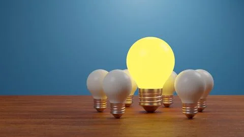 Brainstorm ideas group. Light Bulb Lamp generate think creative innovation .. Stock Illustration