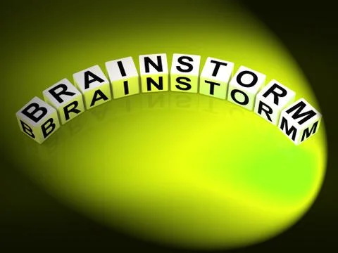 Brainstorm letters shows creative ideas and thoughts Stock Illustration
