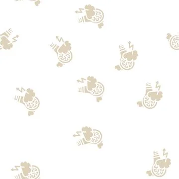 Brainstorm light bulb glyph vector seamless pattern Stock Illustration