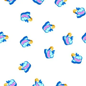 Brainstorm light bulb isometric icon seamless pattern 库存插图